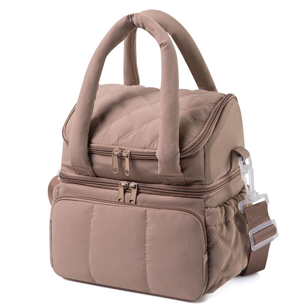 

Upgraded New Large Capacity Lunch Bag Waterproof Insulated Puffer Tote Leakproof Reusable Lunch Box Office кавовий