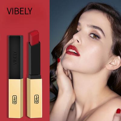 Vibly Small Gold Bar Does Not Stick Cup Matte Red 16 -color Golden Tube Nude Lipstick Beauty