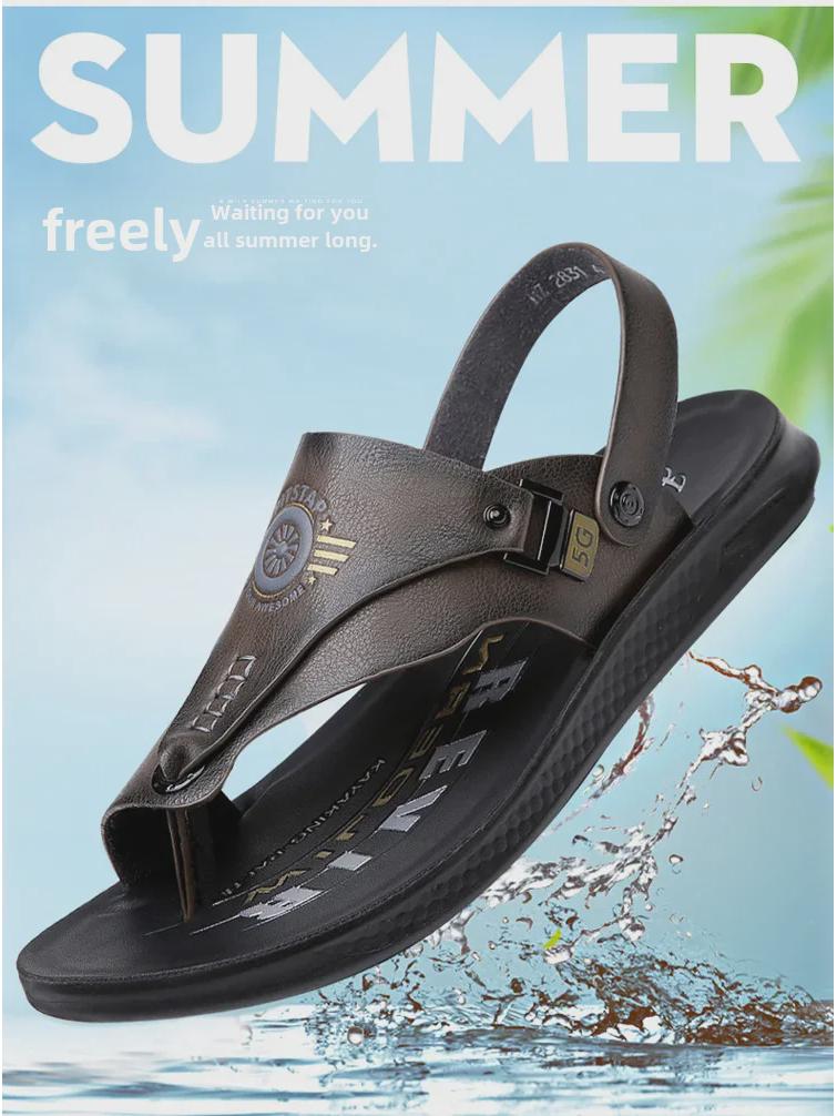 2023 Men’s Summer Non-Slip Flip-Flops: Versatile Casual Beach & Driving Sandals