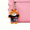 Cartoon Red Panda Plush Keychain Stuffed Red Panda Wearing Sweater Bag Charm with Mini Camera for Backpack Handbag Car Key Accessories