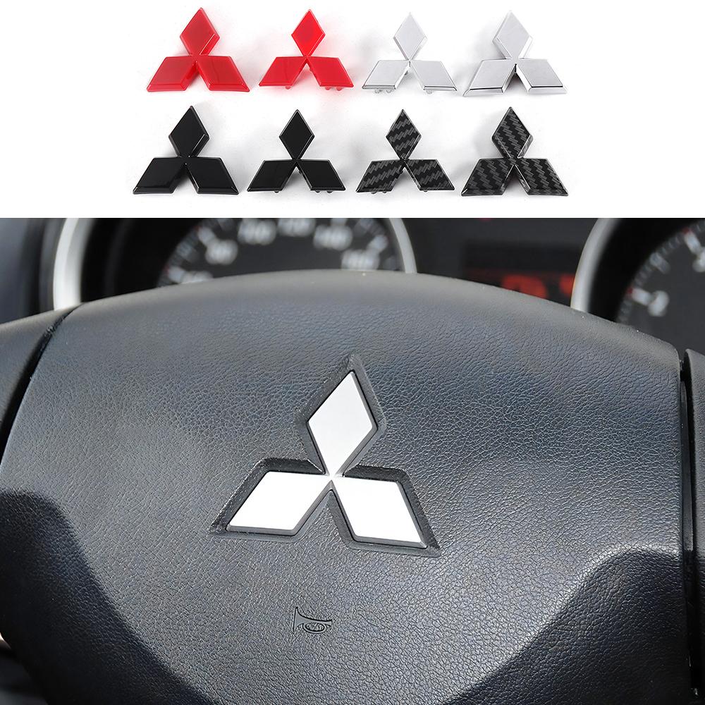 bzdn5 4.6cm 5.1cm ABS Car Steering Wheel Center Sticker Emblem Badge For Mitsubishi Asx Outlander Pajero L200 EVO Jinxuan Galant Xl 3