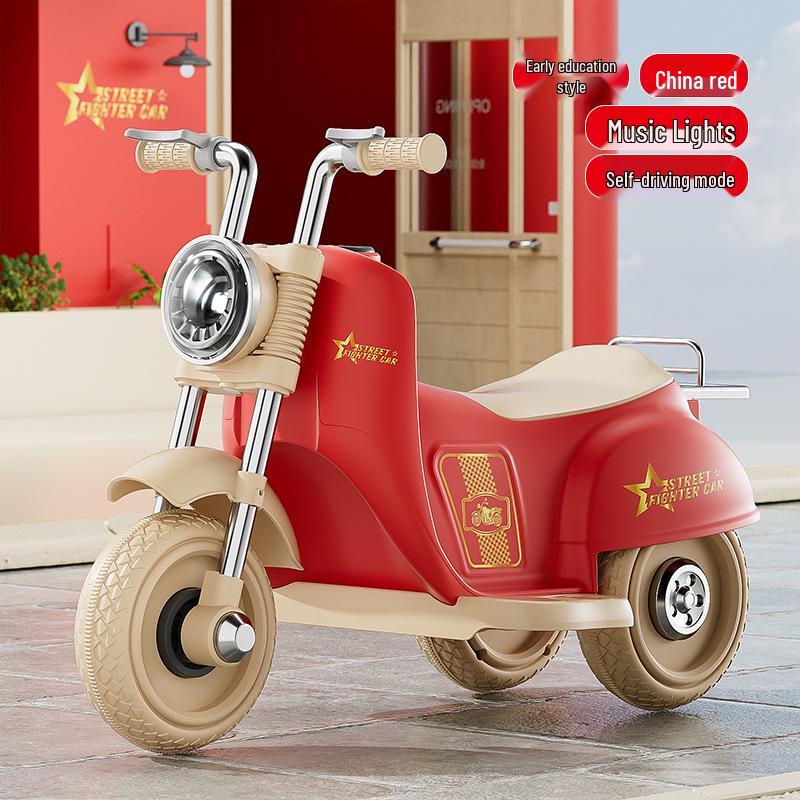 Rechargeable Kids' Electric Tricycle - Remote Control Ride-On Motorcycle for Boys & Girls.