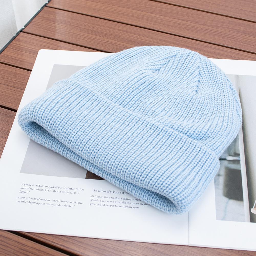 High quality solid color light board wool hat autumn and winter warm knitted hat men's and women's versatile ear protection hat windproof cold hat