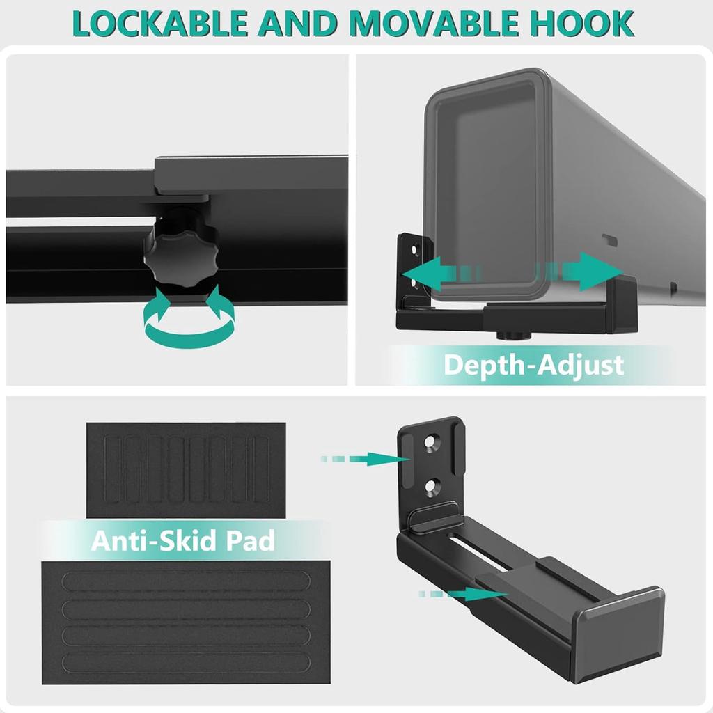 Universal Metal Speaker Wall Mount Bracket Anti Vibration Silicone Pad Easy Setup Stable for Bluetooth-compatible Sound Systems