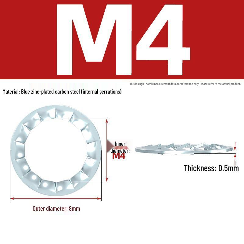 Carbon Steel Zinc-Plated Lock Washer with Inner and Outer Teeth