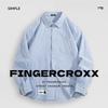 Fingercroxxit Men's Japanese Style Striped Long-Sleeve Shirt