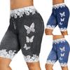 Kadın Moda Dantel Patchwork Kelebek Baskılı Şort Spor Mini Pantolon Sıcak Pantolon