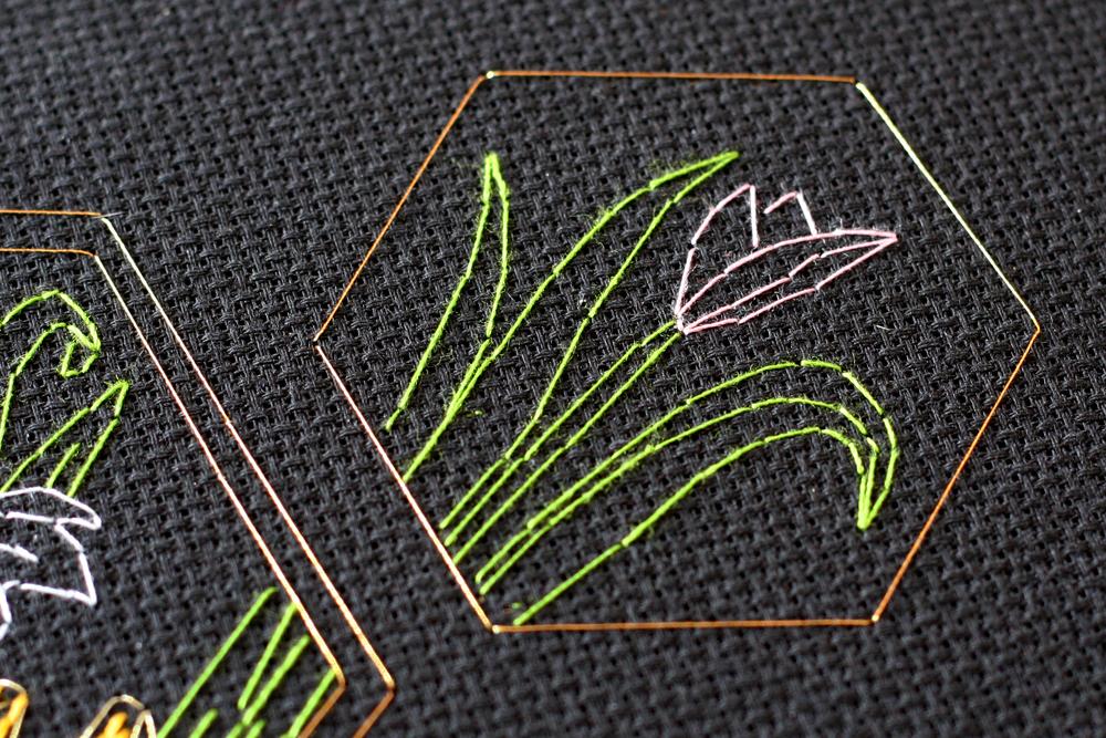 Cross Stitch Kit Abris Art Plants On a Black Background