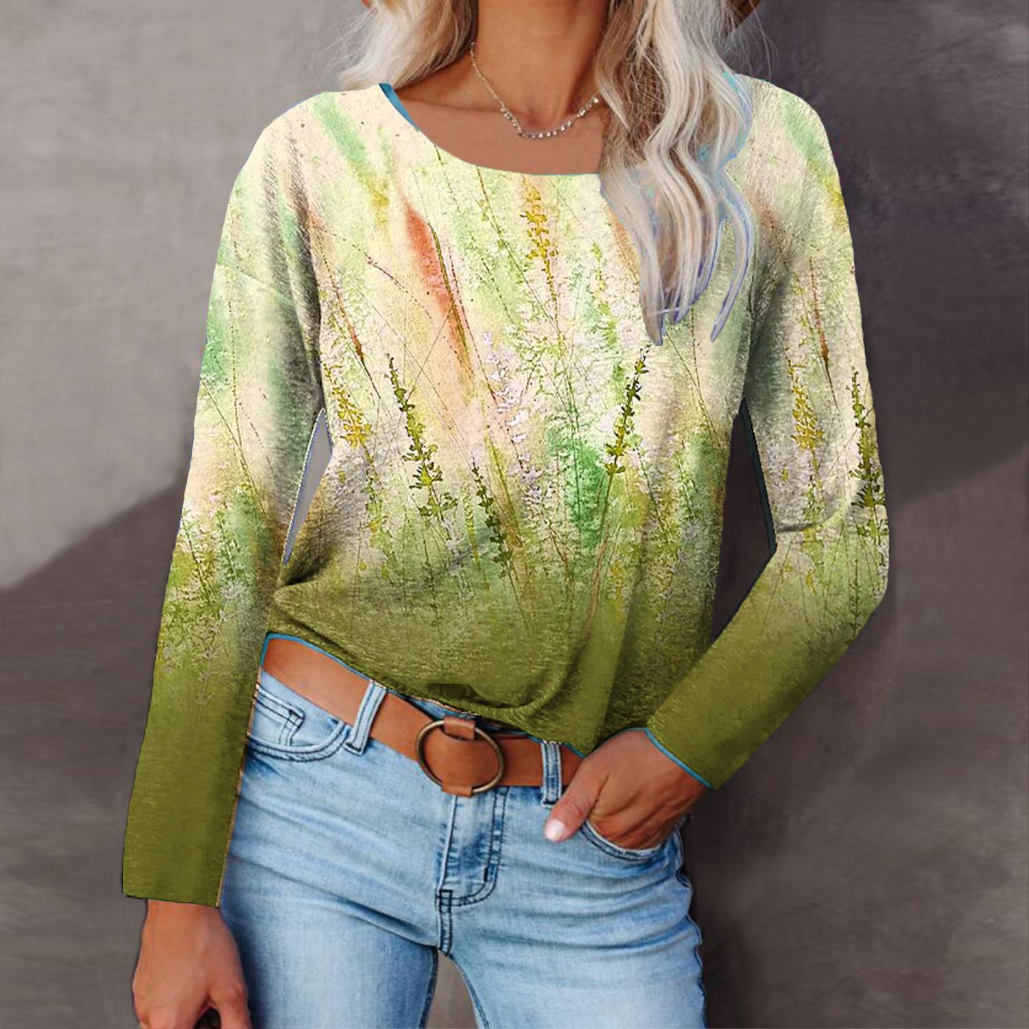 

Жіноча футболка Футболка Толстовка Вуличний одяг Квітка Рослина Повсякденна Вихідного дня Футболка Футболка Довгий рукав Принт Круглий виріз Базова XS-8XL 4XL