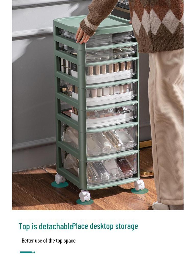 Akrylowa szafka do przechowywania makijażu z szufladami i ruchomymi półkami