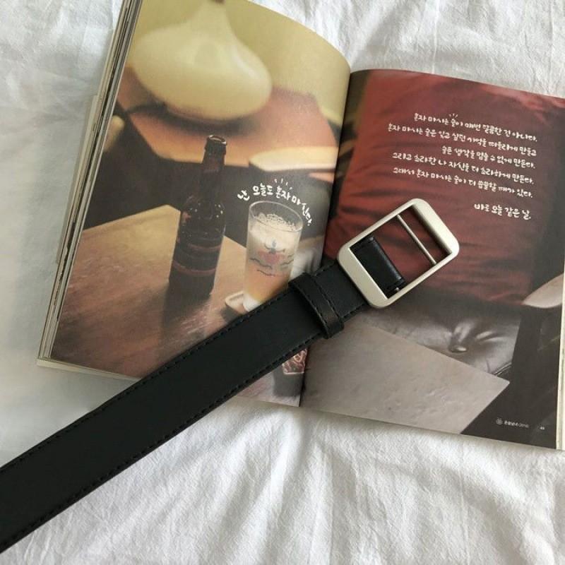 

No Korean Elegant Hole Pu Automatic Buckle Belt For Womens Jeans In Black And Shades Brown чорний