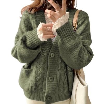 Sueeya Knit Cable Knit Ribbed Long Loose Warm Top for Fall and Perfect for Commuting or Everyday Wear Women's Cardigan, V-Neck, Outerwear, Bolero,