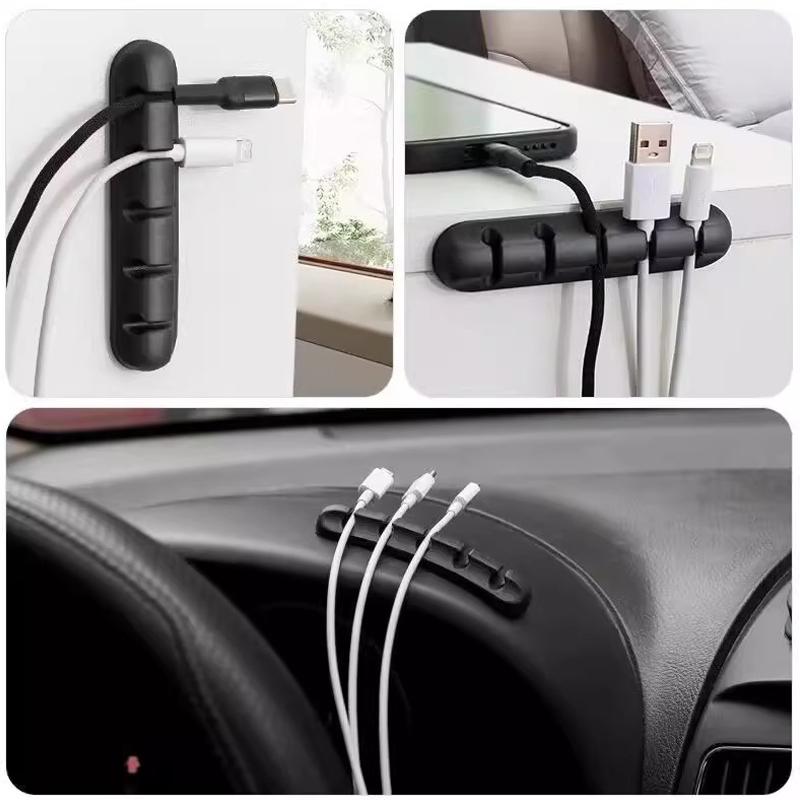 WV Silicone USB Cable Organizer Cable Winder Desktop Tidy Management Clips Cable Holder for Mouse Headphone Wire Organizer