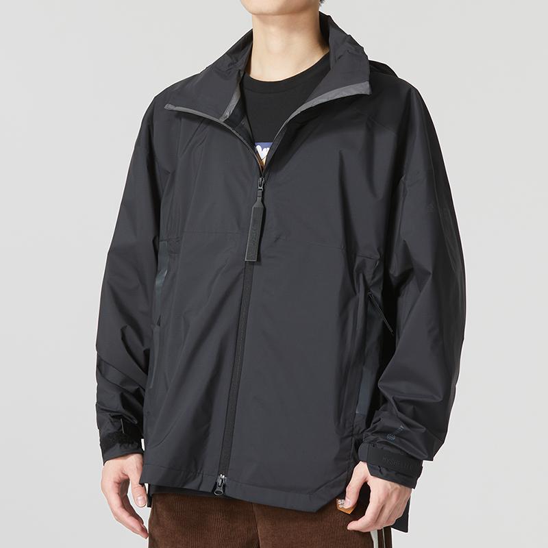 adidas C MysShelter RRL Striped Logo Print Zip Jacket With Detachable Hood Unisex Jacket Black HG6039