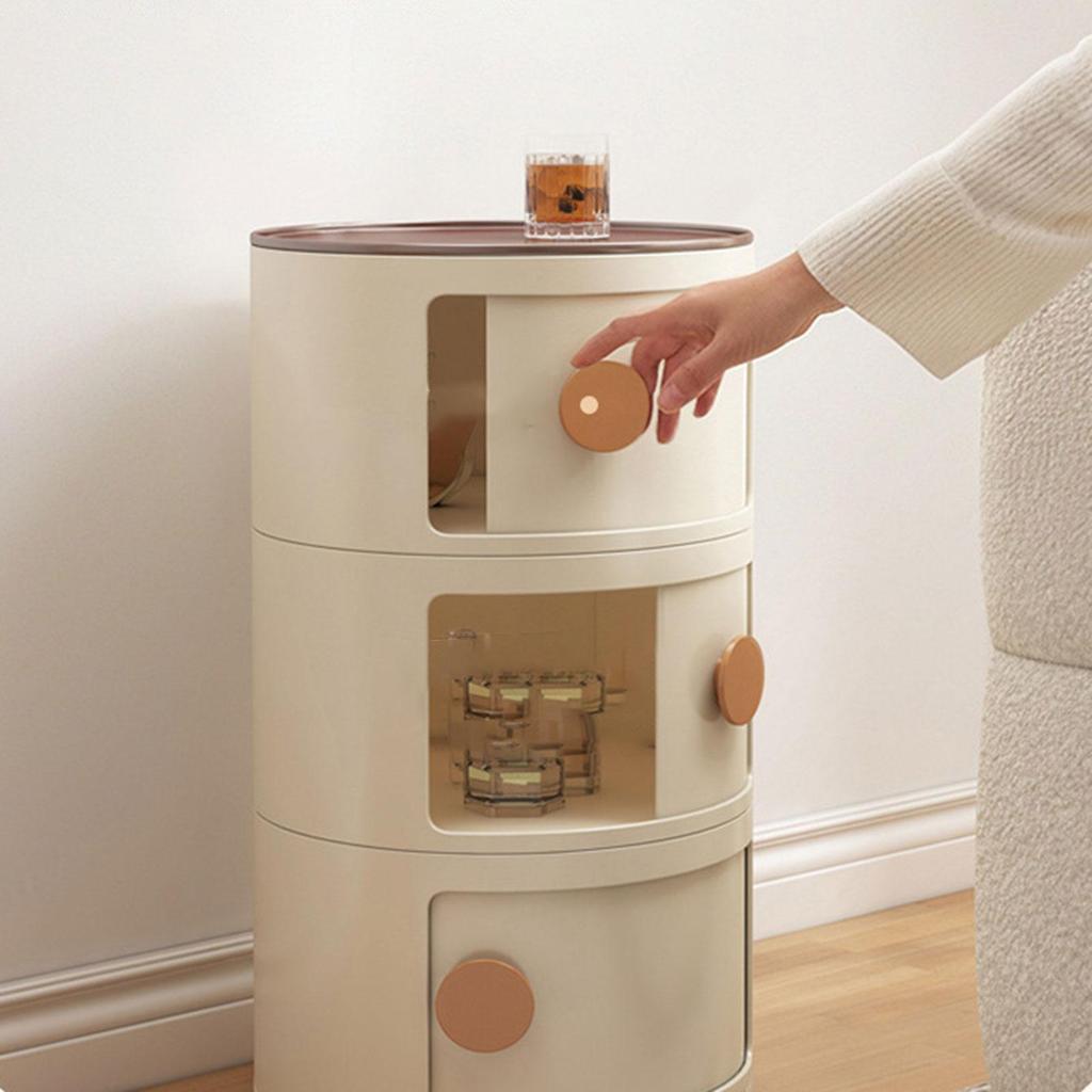 Accent Center Round NightStand Decor Furniture Storage Cabinet Bedside Table End for Farmhouse