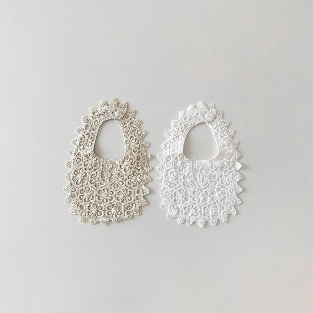 Hollow Lace Baby Eating Bib Cotton Baby Burp Cloths Sweet Lace Drool Bib  0-3Year