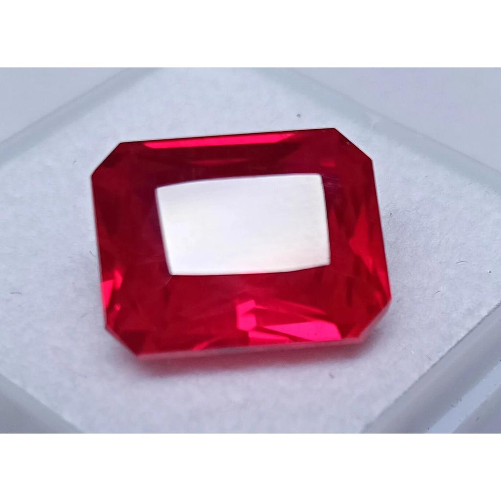 Emerald Cut Natural Blood Red Ruby Burma Pigeon 14 Ct Fabulous Gemstone