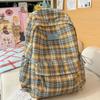 Autumn and Winter Vintage Plaid Schoolbag for Female Students, Stylish and Attractive College-style Backpack, Versatile and Ligh