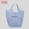 Custom Logo Women's Handmade Woven Paper Bag - Large Capacity Hollow Net Tote Handbag