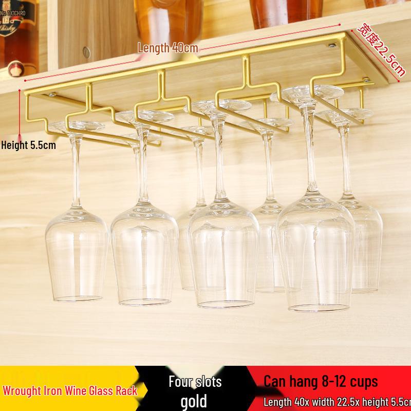 Red Wine Glass Hanging Rack for Stemware Display and Storage
