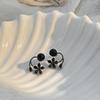 Sweet Crystal Flower Earrings Light Luxury Ladies U-shaped Earrings Flower Ear Studs  Jewelry Gifts