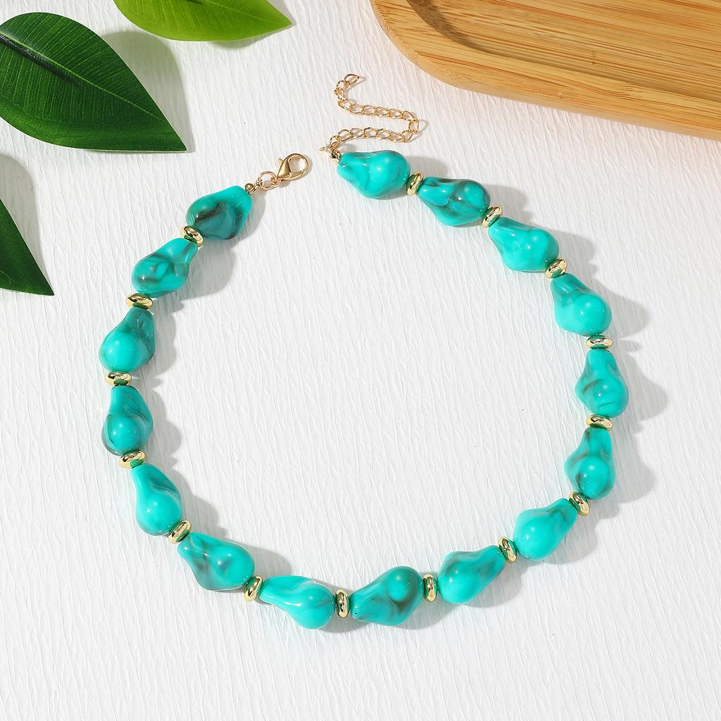 Acrylic Irregular Baroque Beaded Necklace Vintage Women Accessories