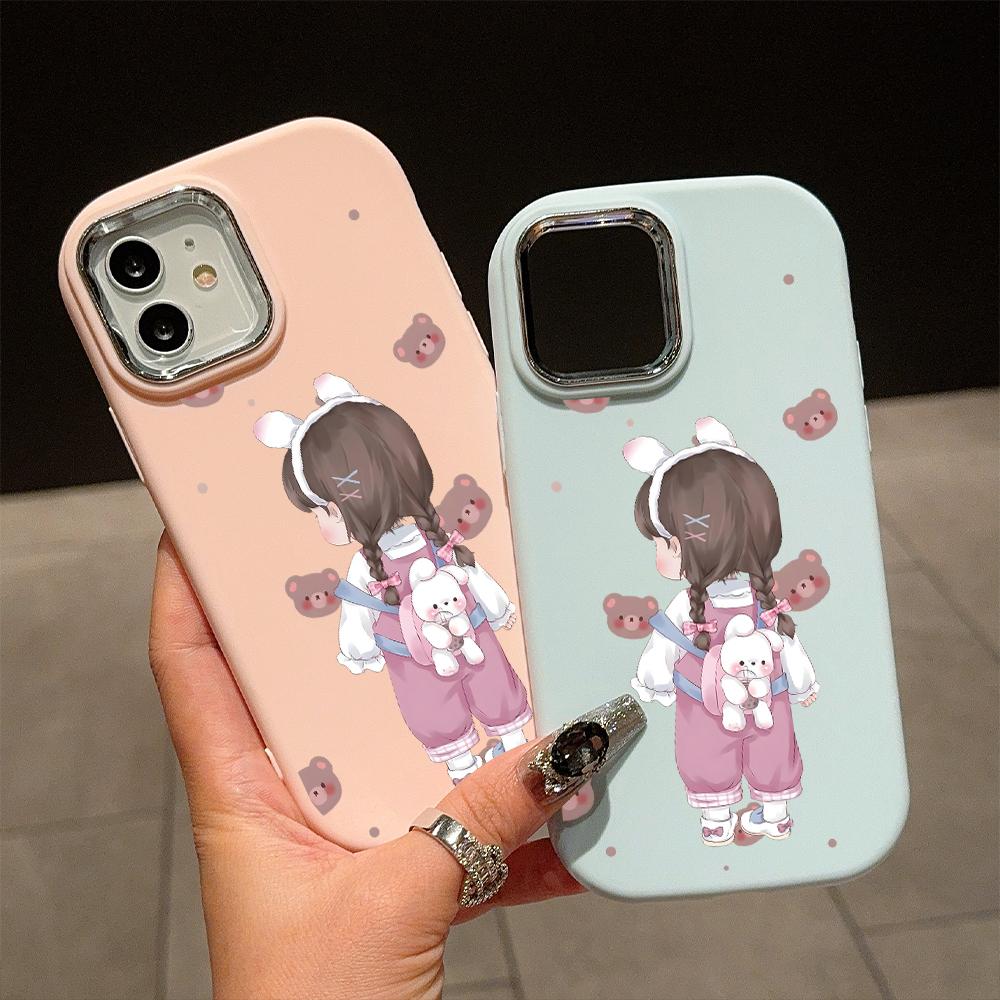 For Vivo V23 V25 V27 V29 V30 Y27S Y28 Y33S Y36 Infinix Hot30I Hot40 Tecno Spark20 Cartoon Black Cat Silver Edge Soft Liquid Silicone Protective Casing