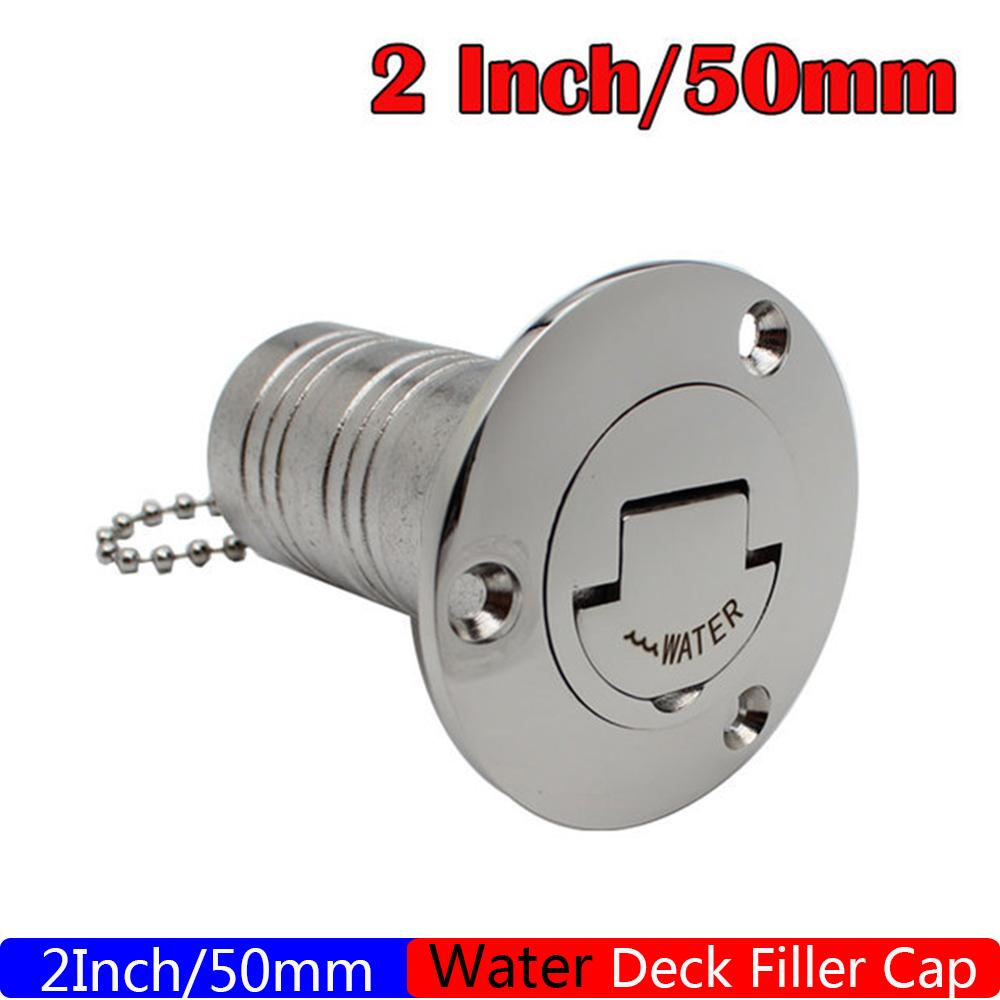 38mm 50mm Deck Filler Cap Stainless Steel 316 Deck Filler GAS DIESEL FUEL WASTE WATER Mirror Polish Marine Boat RV Hardware