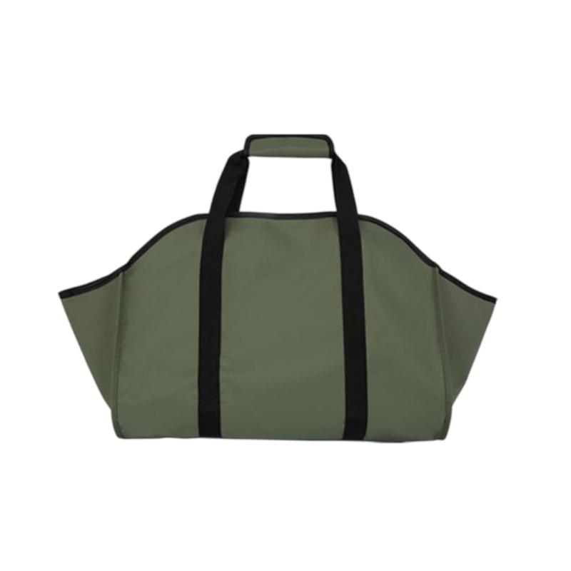 Folding Firewood Bag with a Broad Opening and Reinforced Handles for Hearth, Fire Pit, Camping, and Cabin Wood Transport