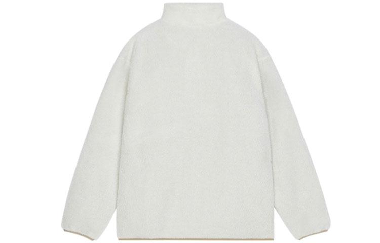 New Balance Velvet Jackets Unisex Ecru Stand Collar Thickened And Fleece Lined AMJ13346-MSU
