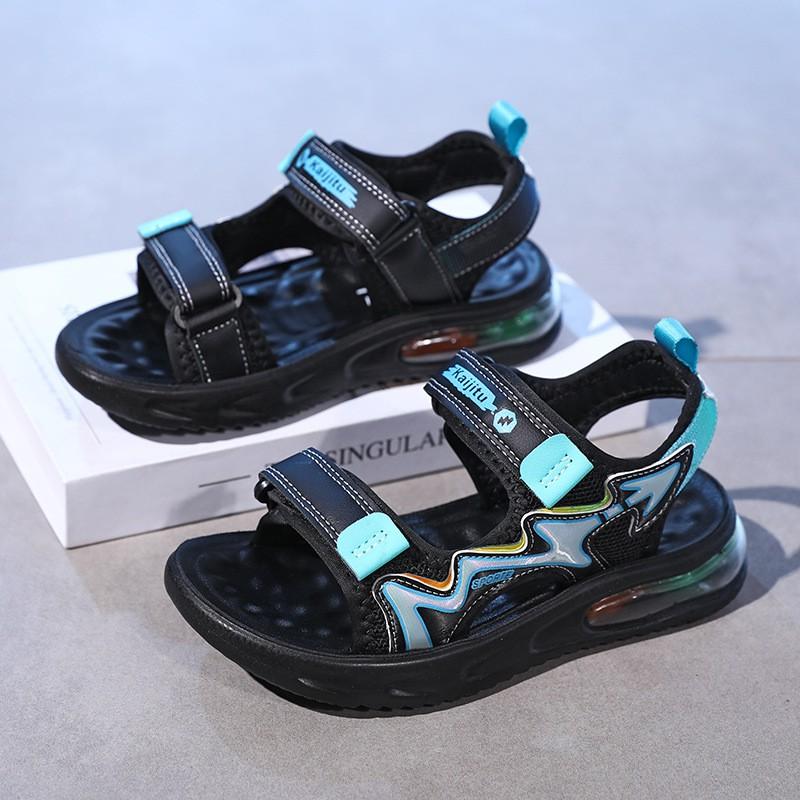 Offene Sandalen für Jungen mit Verschluss Leichte Strandschuhe Kinder Alter 4-16