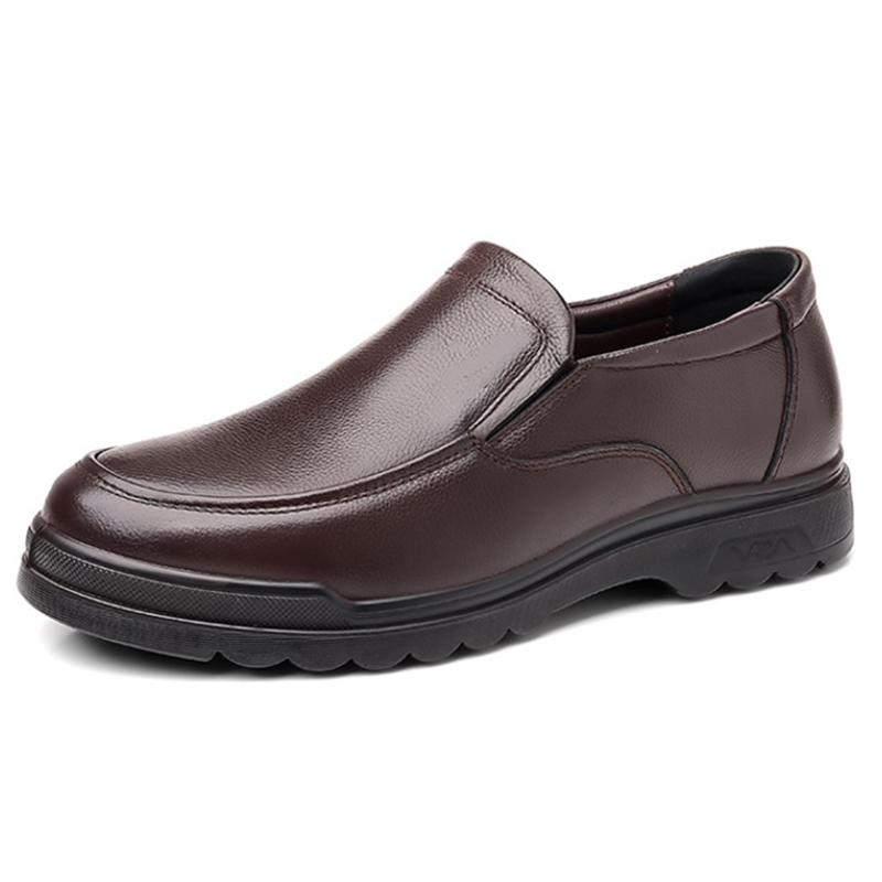 Модные винтажные мужские кожаные туфли Мужские туфли Slip On Business Casual Shoes — фото 7