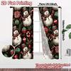 2D Flat Printing  JIT 2pcs   Curtains (Without Rod) Festive Frosty Modern Curtains Roller Blinds Durable Polyester Curtains
