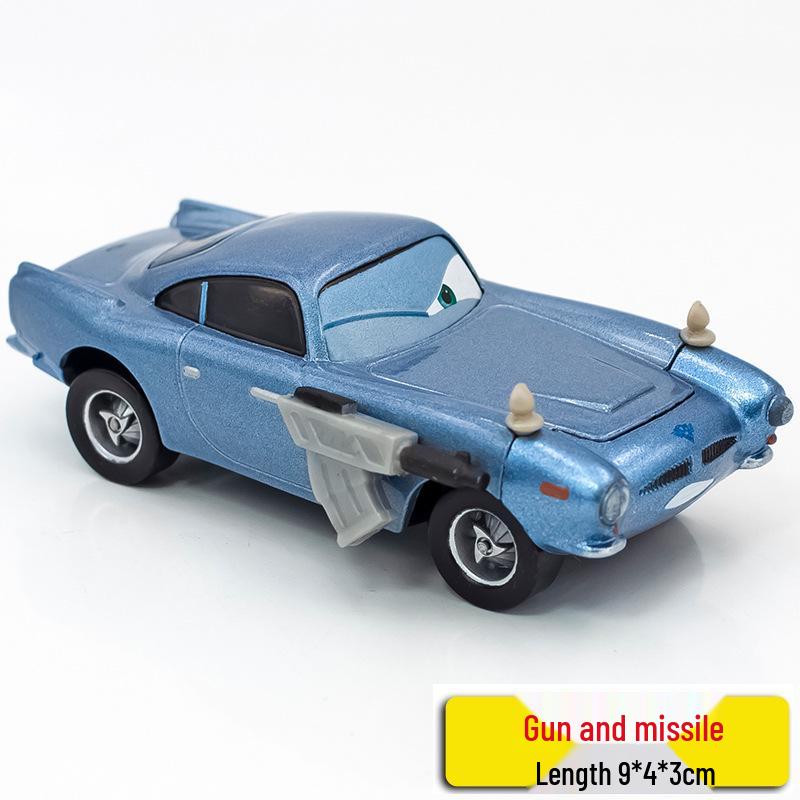 Lightning McQueen & Gun McMissile Alloy Model Cars - Decorative Racing Car Collectibles