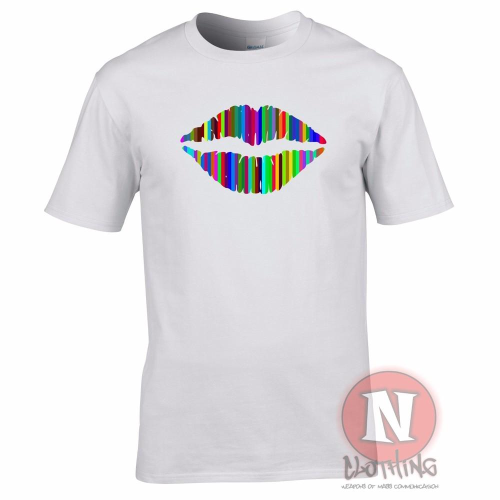 Rainbow Kiss TShirt Dj Techno Lgtbq Lgtb Club Dance Music Rave Festival Retro S