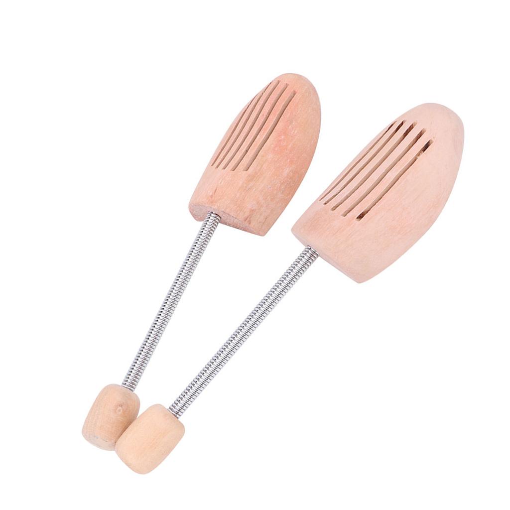 2Pcs Wood Anti Deformation Anti Wrinkle Women Men Shoe Tree   with Spring Column(35 36)
