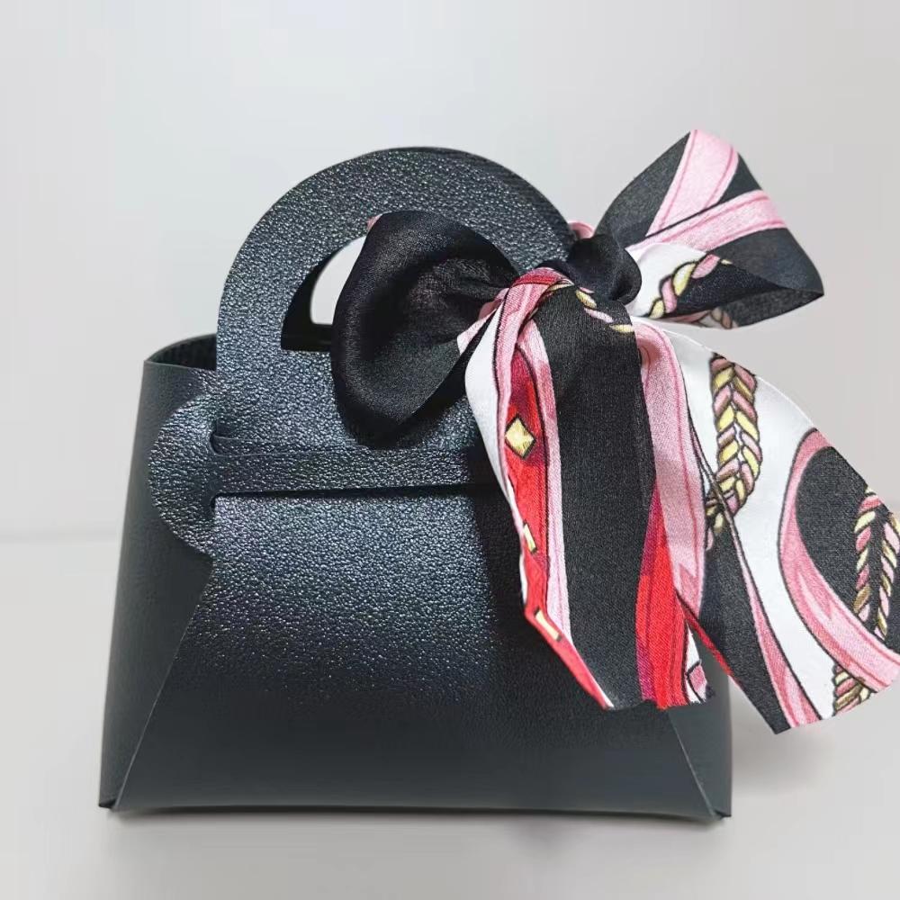 10/20PCS Leather Gift Bags Bow Ribbon Packaging Bag Wedding Favour Distributions Bags Christmas Candy Packaging Box Mini Handbag