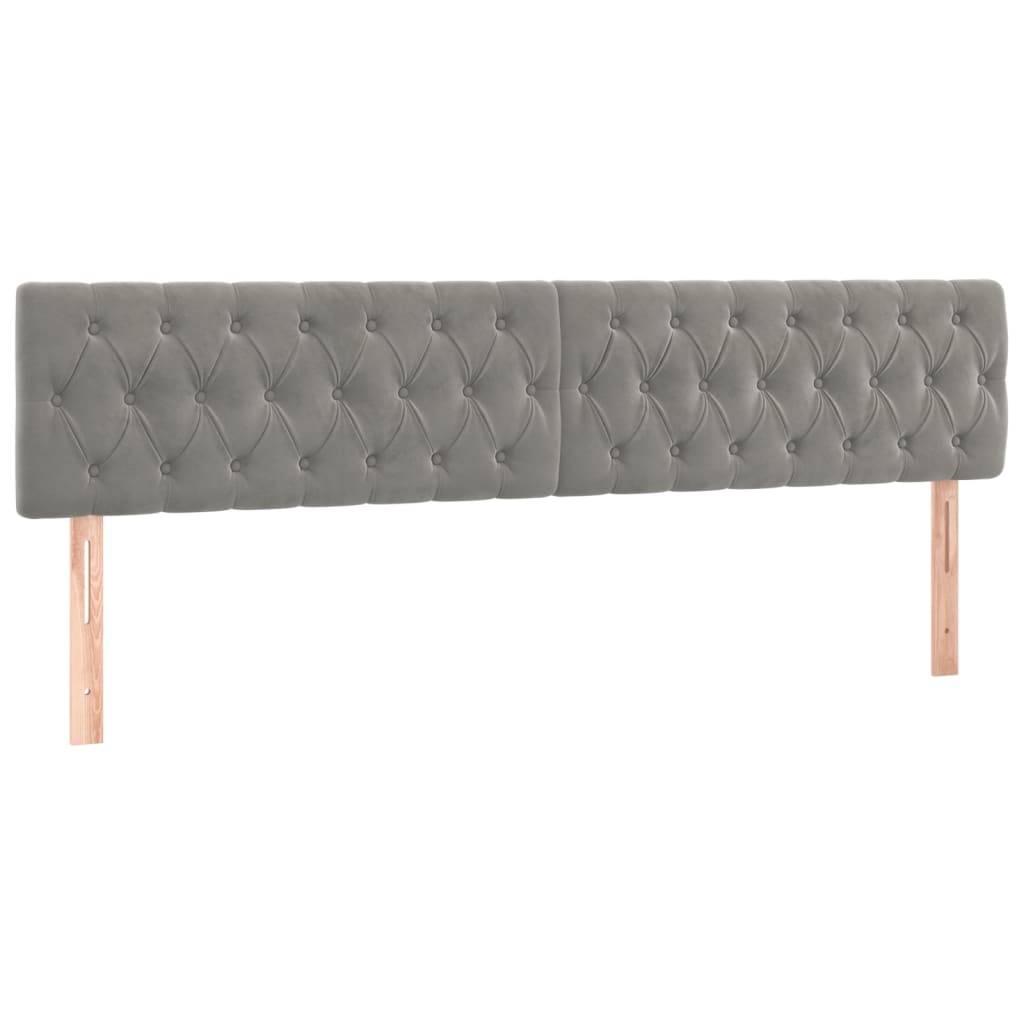 Vidaxl Łóżko Kontynentalne Z Materacem I Led, Szare 200X200Cm, Aksamit