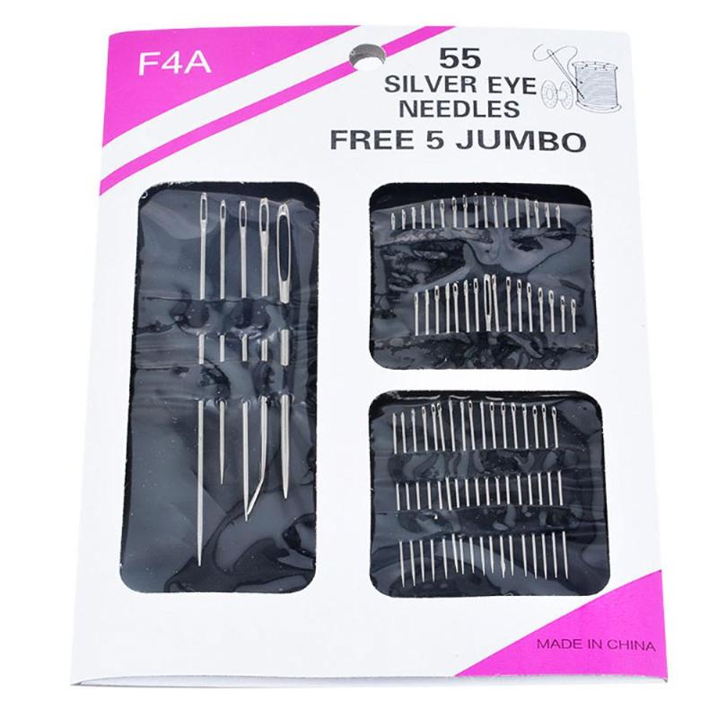 55 Stück/Los Nähnadel-Set 15cm Edelstahl-Nähnadeln für Leder Nähstifte.