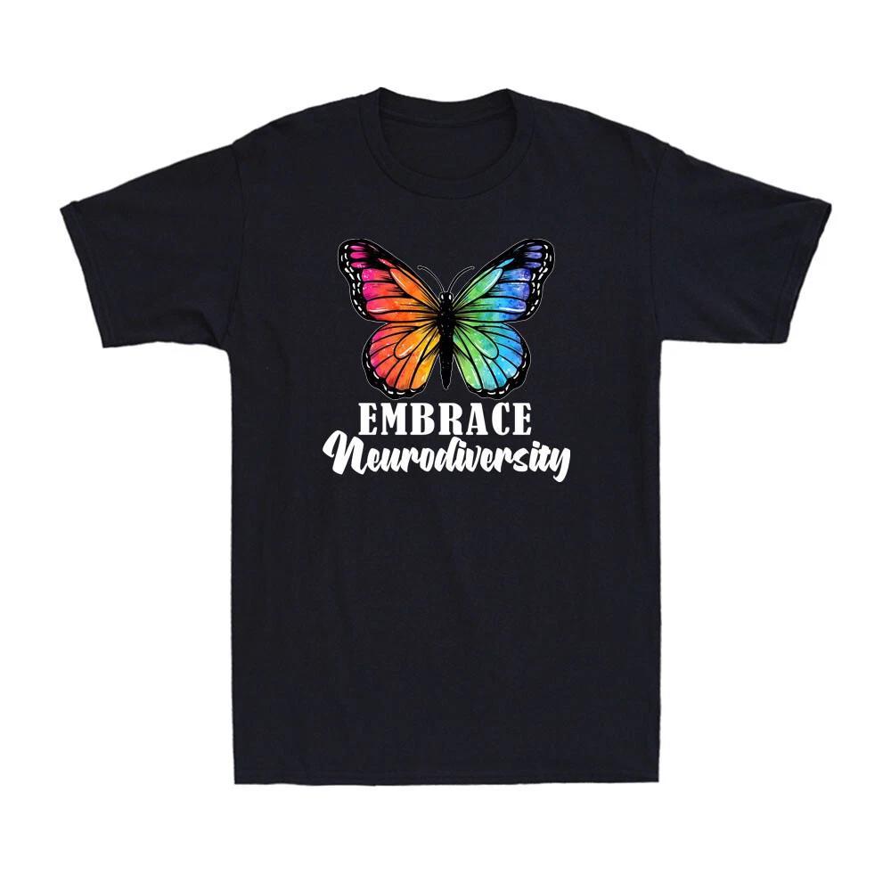 Embrace Neurodiversity Rainbow Butterfly Autism Awareness Autism Mom T-Shirt S