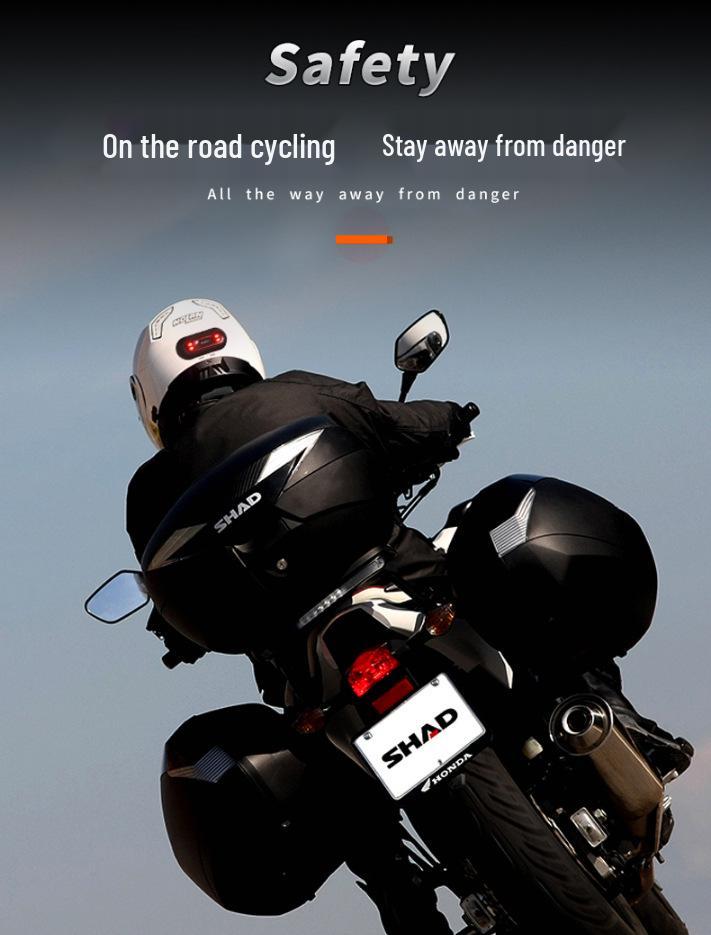 Rechargeable Waterproof LED Helmet Light for Motorcycling and Cycling - Night Strobe Taillight