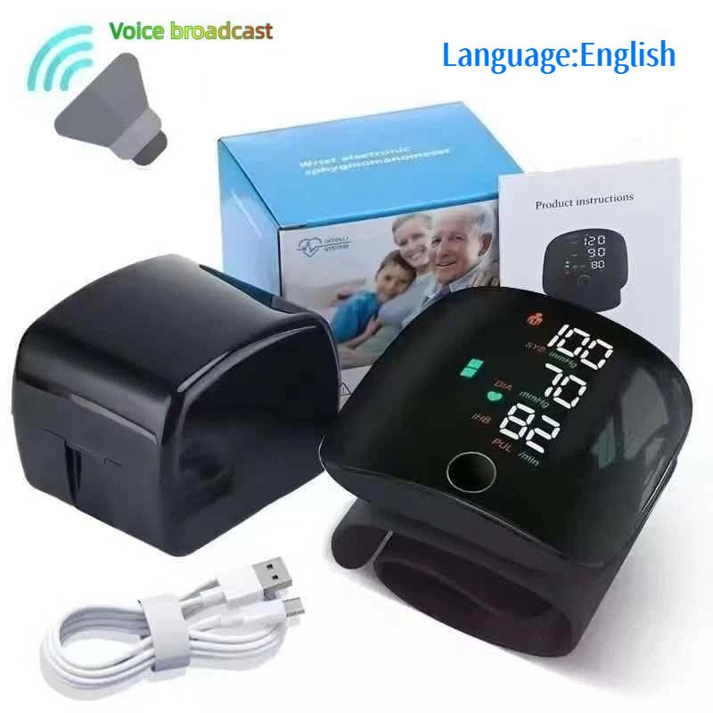 High-Precision LCD Blood Pressure Monitor, Electronic Wrist Device for Home Health Monitoring