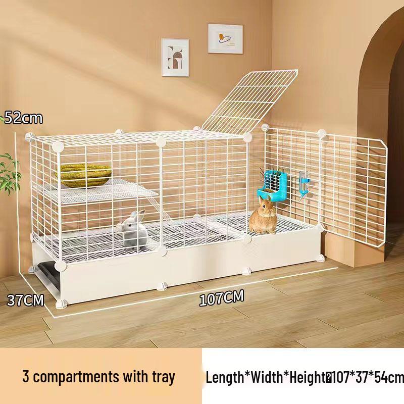 Large Indoor Rabbit Cage with Toilet, Splash-Proof and Secure for Guinea Pigs and Dwarf Rabbits