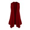 Ärmellose, drapierte, vorne offene Cardigan-Weste für Damen mit asymmetrischem Saum, Blusen-Tops