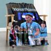 Manchester City Customize Text Blanket Gift Customizable Blanket Warmthful Decor Perfect for Nap Seaside Home Decor Chair Four Seasons Multipurpose