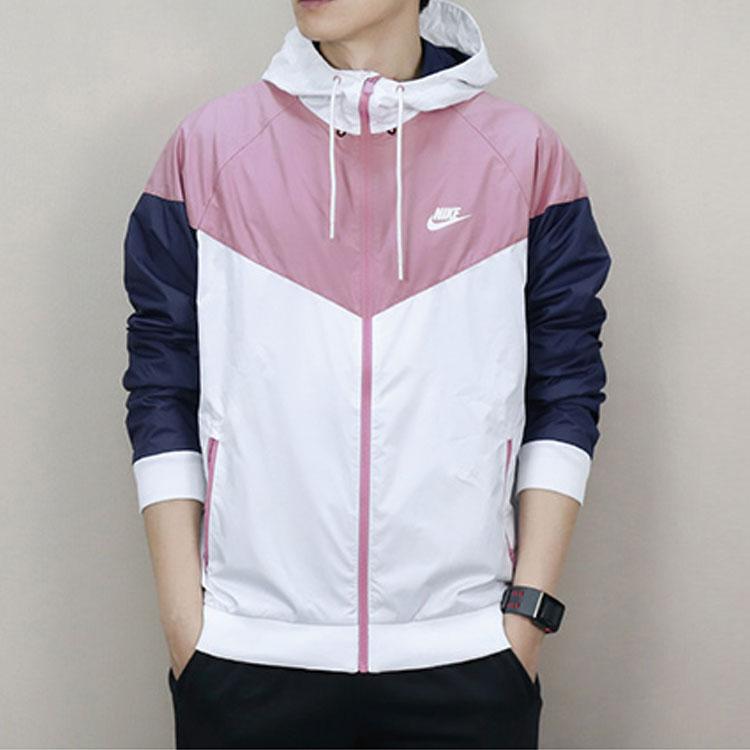 Nike Windrunner Color Block Sports Jacket Men Jacket White Blue Pink 727325-103