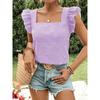 JPNTKY Women's Fashion Casual Square Collar Short Sleeve Blouses & Shirts