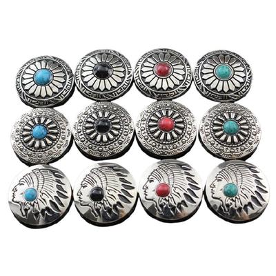 5 Pcs Leather Decorative Buttons Flower Buttons Imitation Turquoise Button for Jewellery Making Clothing Bag Dress