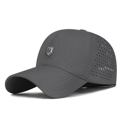 Embroidered R Letter Perforated Baseball Hat, Light, Breathable and Versatile, Cycling Outdoor Sun Hat