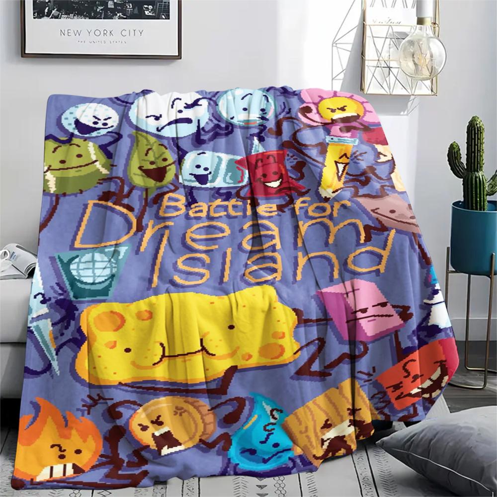 1PC BFDI Print Flannel Blanket, High Quality Comfortable for All Seasons, Home Decor, Warmth and Comfort, Perfect for Christmas Gifts